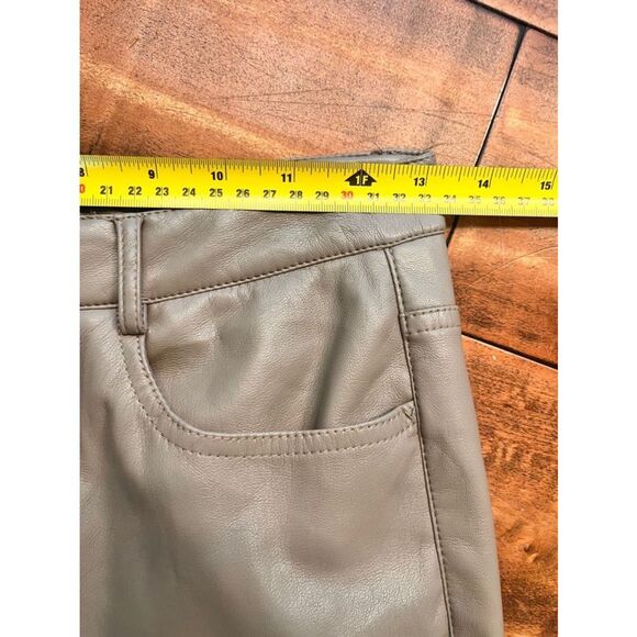 Black Tape Faux Leather Straight Leg Pants Taupe Small - Picture 12 of 12